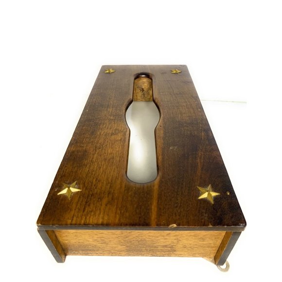 Vintage Wooden Gail Craft Product tissue Cover box MCM cabin farmhouse - Picture 5 of 6